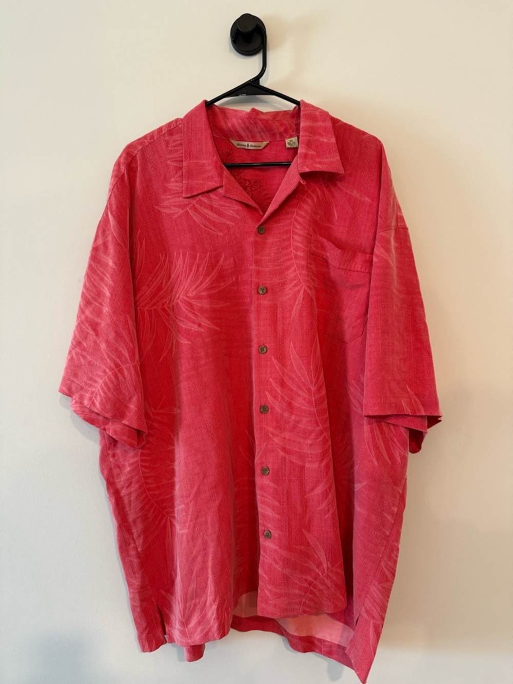 Tommy Bahama Coral-Red Short Sleeve Camp Shirt